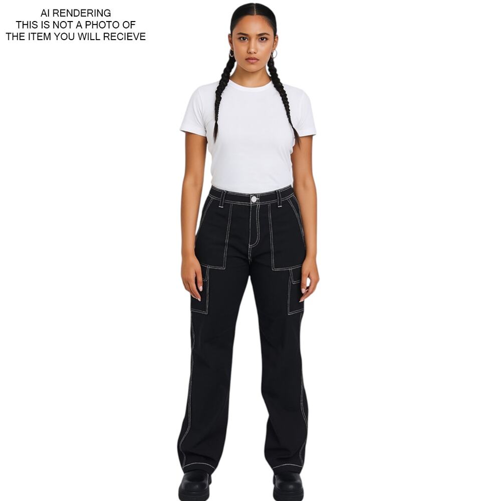 NWT True Religion Pants Military Cargo Y2K Gorpcore Grunge 90s Utility Black 28 - Picture 6 of 6